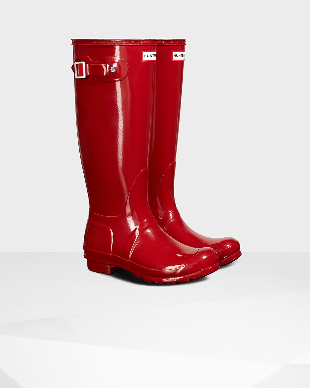 Womens Tall Rain Boots - Hunter Original Gloss (43KWQRYHC) - Red